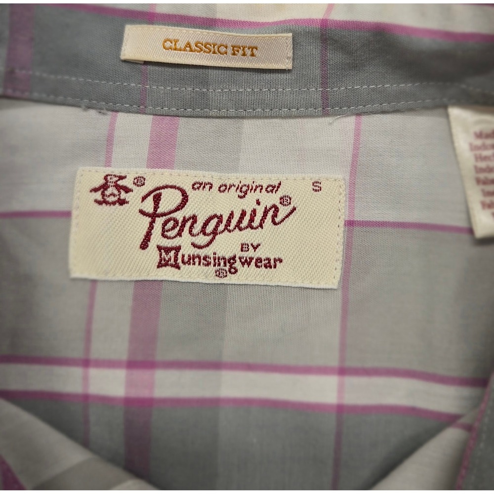 Original Penguin Mens Small Classic Fit Plaid‎ Short Sleeve Button Down Shirt - Picture 4 of 10